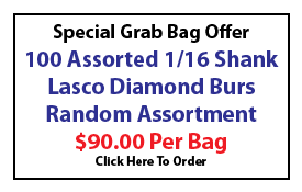 Grab Bag - 100 Assorted 1/16 Diamond Burs