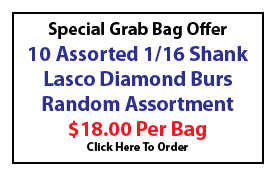 Grab Bag - 10 Assorted 1/16 Diamond Burs