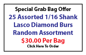Grab Bag - 25 Assorted 1/16 Diamond Burs