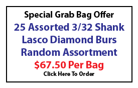 Garb Bag - 25 Assorted 3/32 Diamond Burs