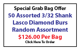 Garb Bag - 50 Assorted 3/32 Diamond Burs