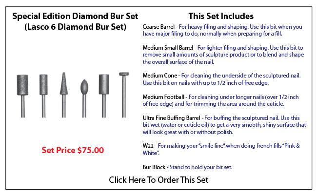 6 piece Nail Diamond Bur Set